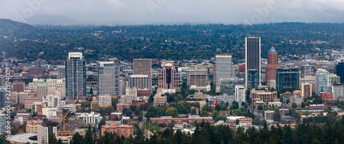 View of Portland Downtown, Oregon from Pittock Mansion