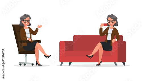 set of business woman working in office character vector design no7
