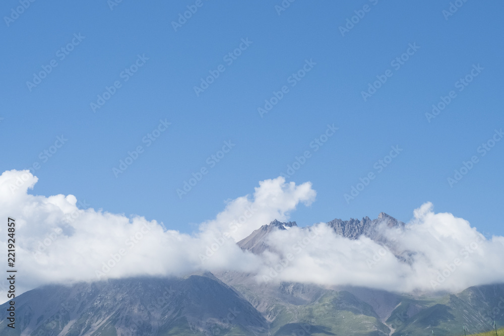 Mountains covered by clouds near Qilian, Qinghai, China Mountains covered by clouds near Qilian, Qinghai, China