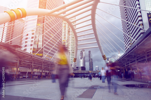 People walk on street in city 