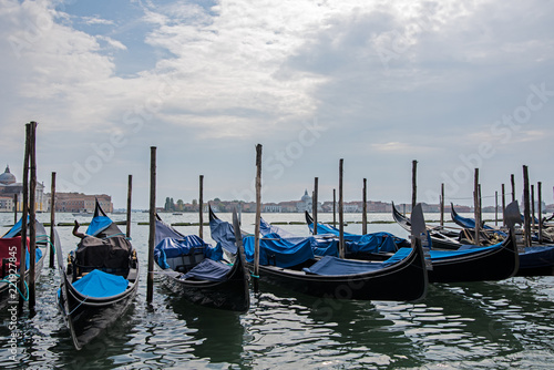 multiple gondolas on grand canal in venice © Silvia