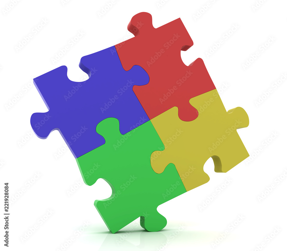 Colorful jigsaw puzzle concept success pie chart Colorful jigsaw puzzle concept success pie chart