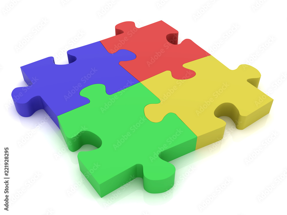 Colorful jigsaw puzzle concept success pie chart Colorful jigsaw puzzle concept success pie chart