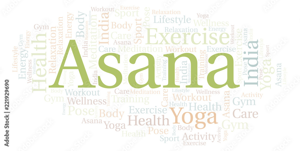 Fototapeta premium Asana word cloud.