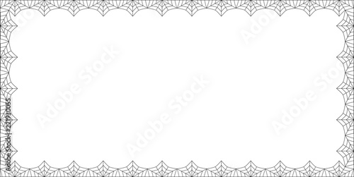 Halloween rectangle spider web border on white background isolated
