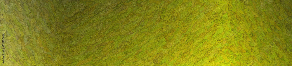 Illustration of lemon yellow and green Textured Impasto banner background.