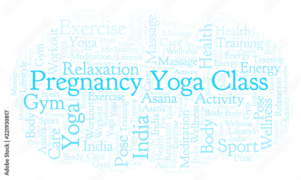 Pregnancy Yoga Class word cloud. Pregnancy Yoga Class word cloud.