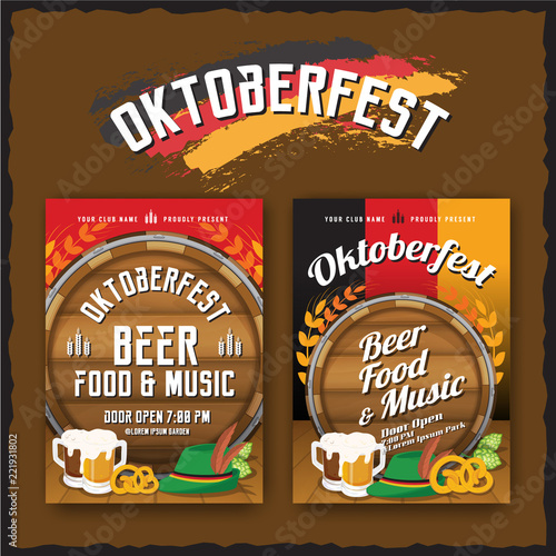 Oktoberfest beer festival flyer and poster template