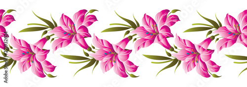 Seamless vector floral border