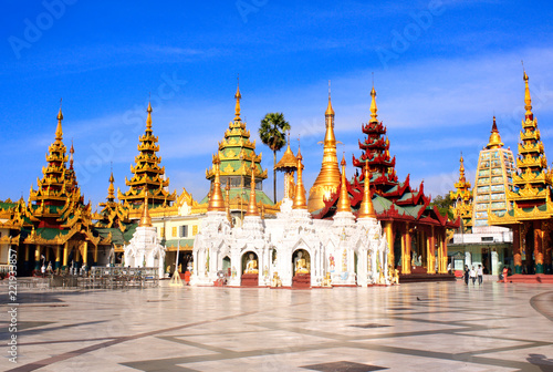Golden stupas in Shwedagon Zedi Daw, Yangon, Myanmar