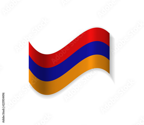 The Flag Of Armenia. The border of Europe and Asia. National symbol. Vector illustration.