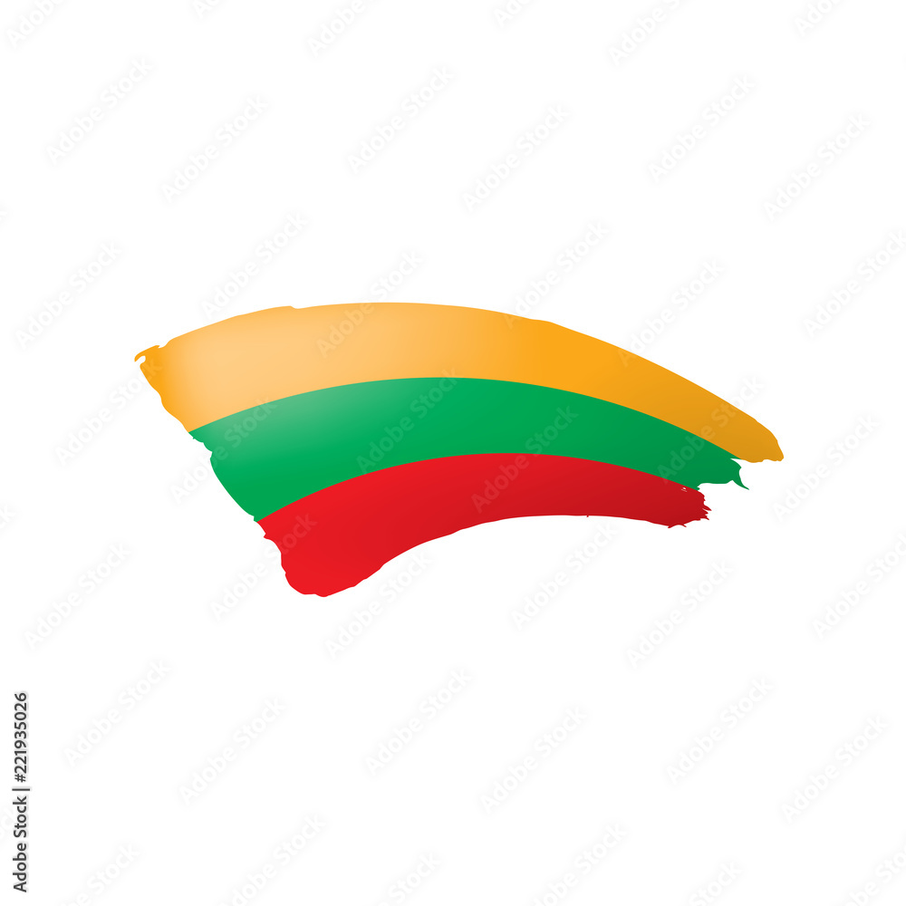 Obraz premium Lithuania flag, vector illustration on a white background