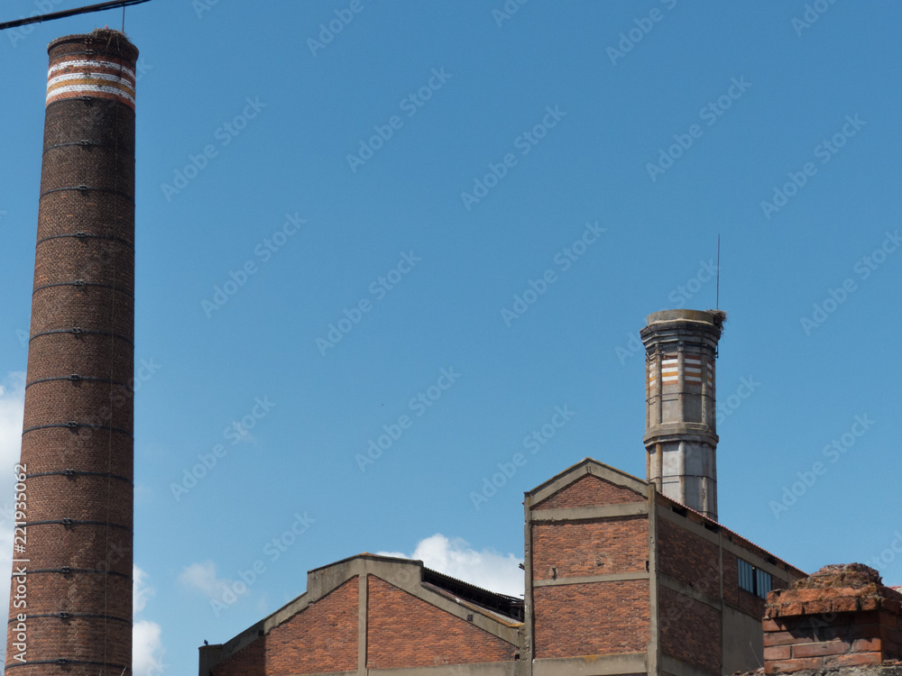 OLD FACTORY OF SUGAR CURRENTLY WITHOUT ACTITIVITY IN VEGUELLINA DE ORBIGO, LEON, SPAIN, EUROPE, JULY 16,2018