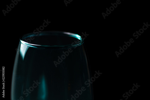 A Low-Key shot of a Turquoise Wine Glass