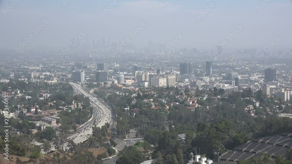 High angle view of the Hollywood Freeway High angle view of the Hollywood Freeway