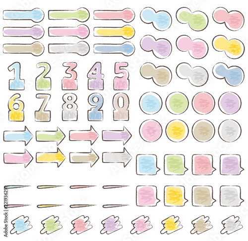 アイコン　ラベル　手描き風