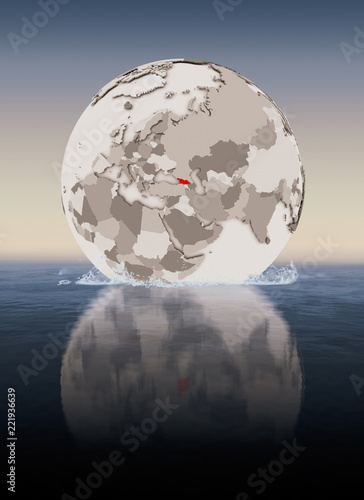 Georgia on globe in water