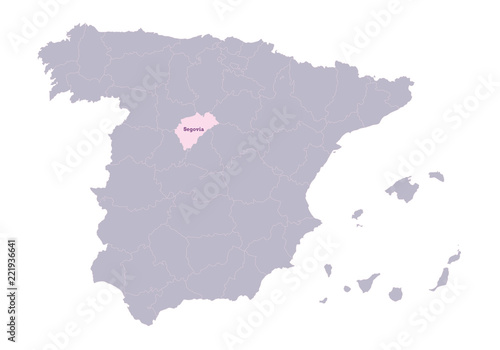 Spain map illustration. Segovia region