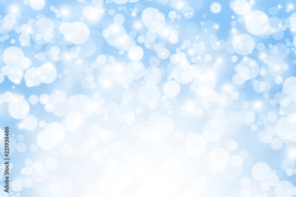 blue bokeh beautiful blurred bright light on abstract background. cool wallpaper. winter concept. element for decoration or design advertising. soft glitter backdrop. defocused