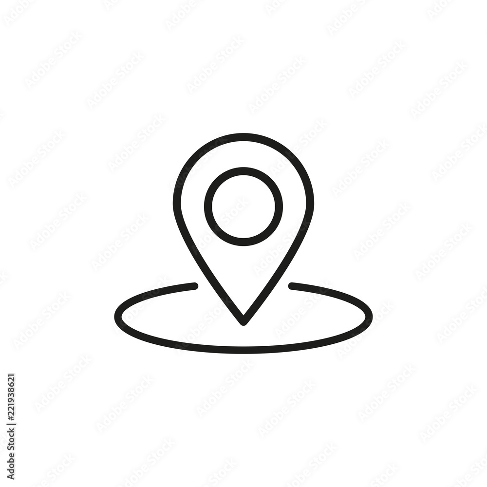Map pin icon, location symbol outline vector illustration Map pin icon, location symbol outline vector illustration
