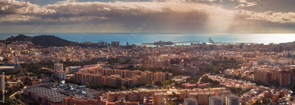 Dark clouds over the Malaga city
