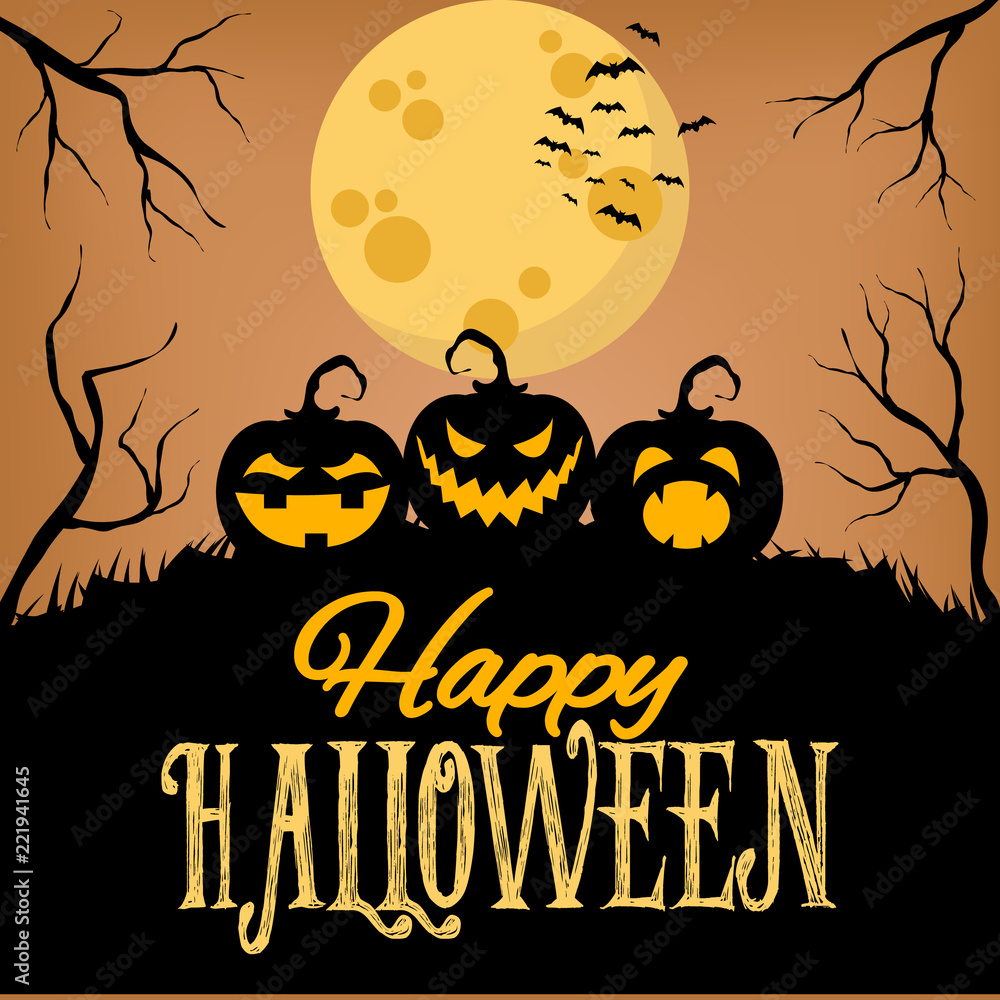 Halloween Design Set Flyer, Background design