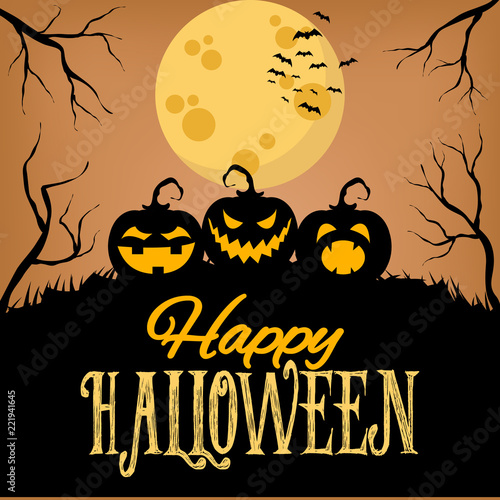 Halloween Design Set Flyer  Background design