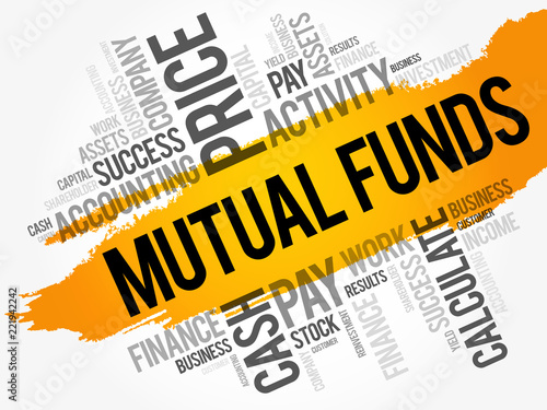 Mutual Funds word cloud collage, business concept background