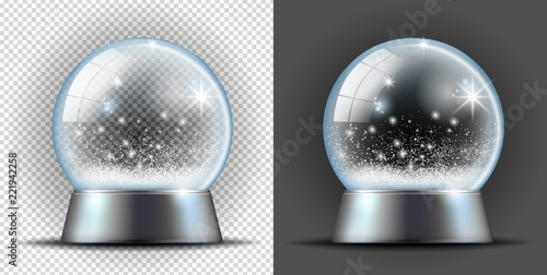 Realistic transarent snow ball
