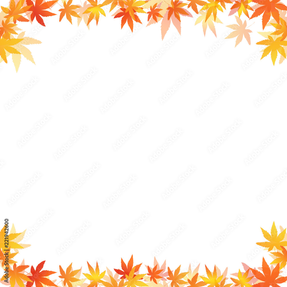 秋のイメージ　紅葉と落ち葉の背景