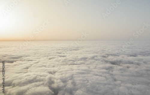 Look over clouds. Beautiful background with copy space.