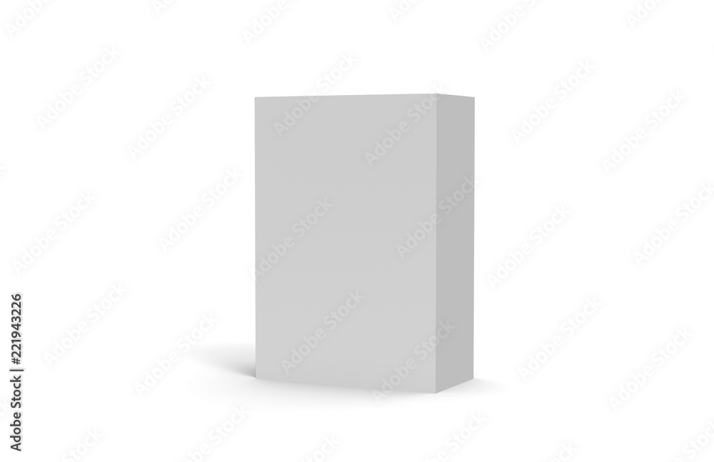 White Packaging Box, Mock Up Template On Isolated White Background, Ready For Your Design, 3D Illustration White Packaging Box, Mock Up Template On Isolated White Background, Ready For Your Design, 3D Illustration
