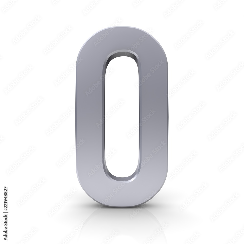 0 number zero null 3d silver sign isolated 0 number zero null 3d silver sign isolated