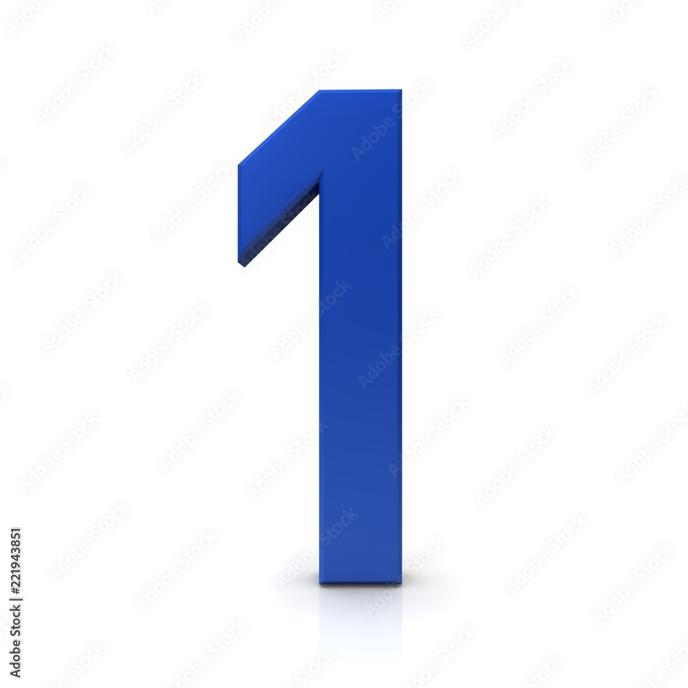 1 one number 3d blue first numeral sign isolated 1 one number 3d blue first numeral sign isolated