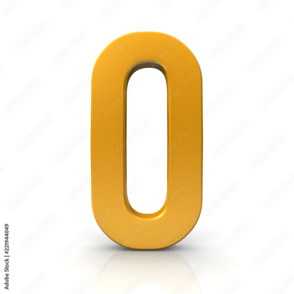 zero number 0 gold 3d numeral isolated zero number 0 gold 3d numeral isolated