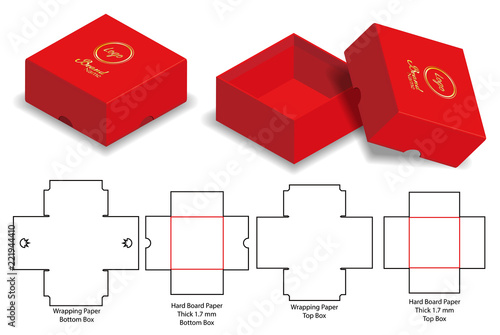 Box packaging die cut template design. 3d mock-up