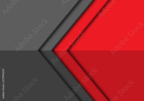 Abstract red grey arrow direction design modern futuristic background vector illustration.
