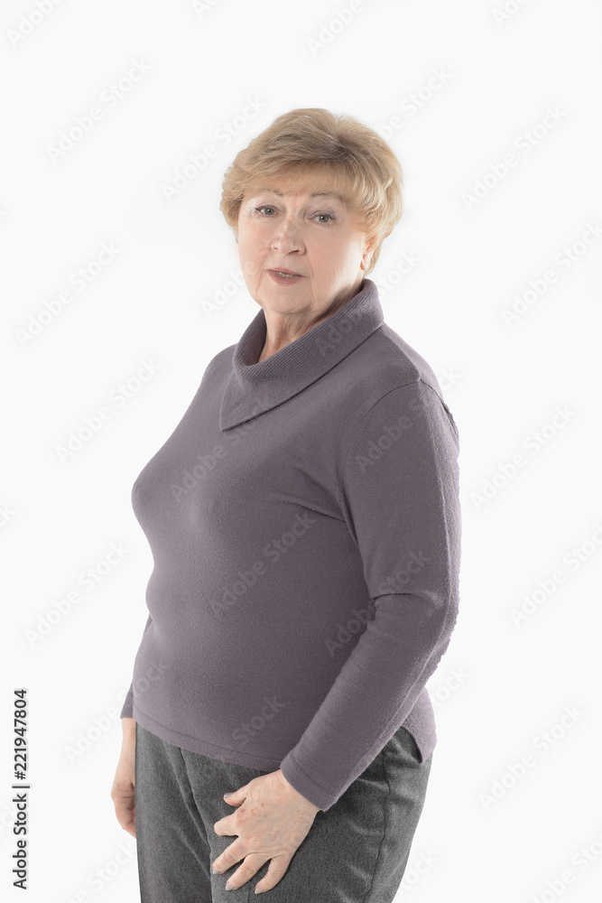 portrait of an elderly woman.isolated on white background portrait of an elderly woman.isolated on white background