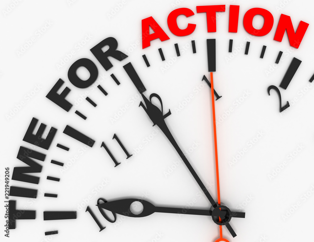 3d abstract clock with word time for action. time concept 3d abstract clock with word time for action. time concept