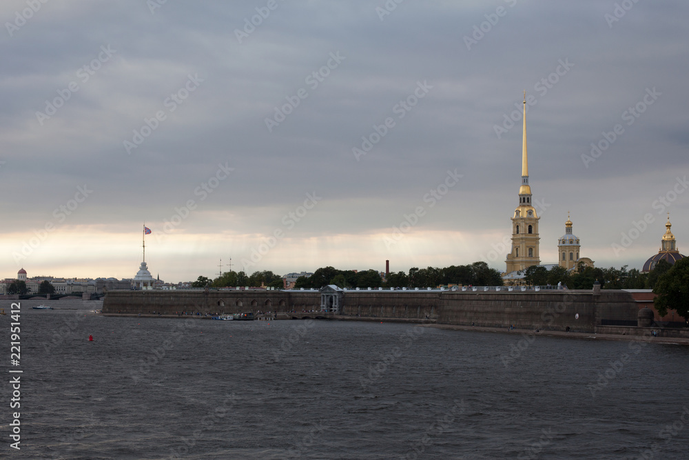 Saint-Petersburg. Russia. View of Peter and Paul fortress and the Neva river