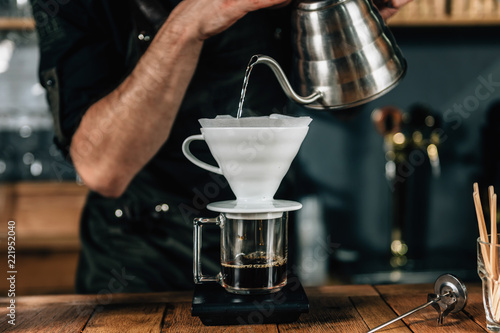 Barista Making Drip Coffee photo