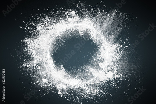 Fototapete Abstract dust explosion frame background