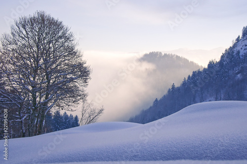 Blick auf eine wunderbare Winterlandschaft während einer Skitour © Stefan