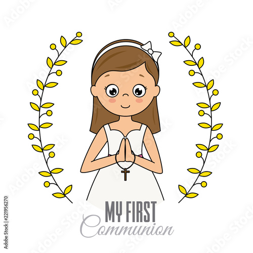 my first communion girl. Praying girl
