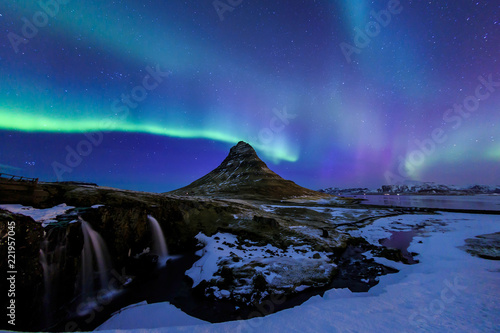 Kirkjufell and Aurora in Iceland. © pigprox