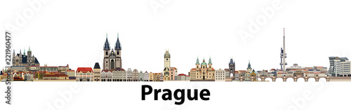 Prague vector city skyline