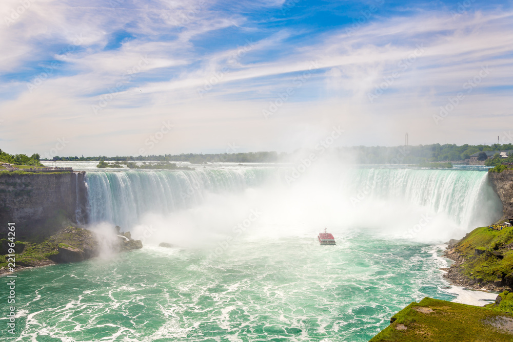 View at the Hoseshoe falls of Niagara Falls in Canada View at the Hoseshoe falls of Niagara Falls in Canada