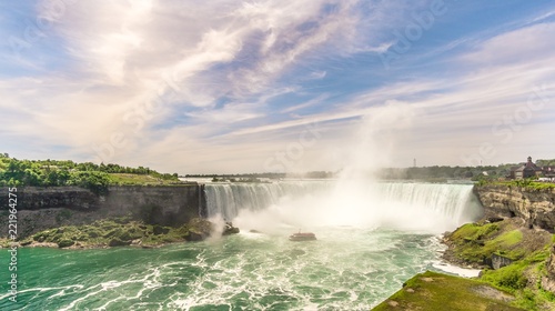 View at the Hoseshoe falls of Niagara Falls in Canada