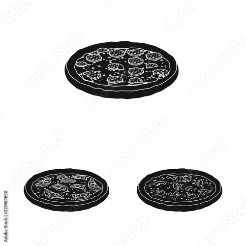 Isolated object of pizza and food symbol. Set of pizza and italy vector icon for stock.