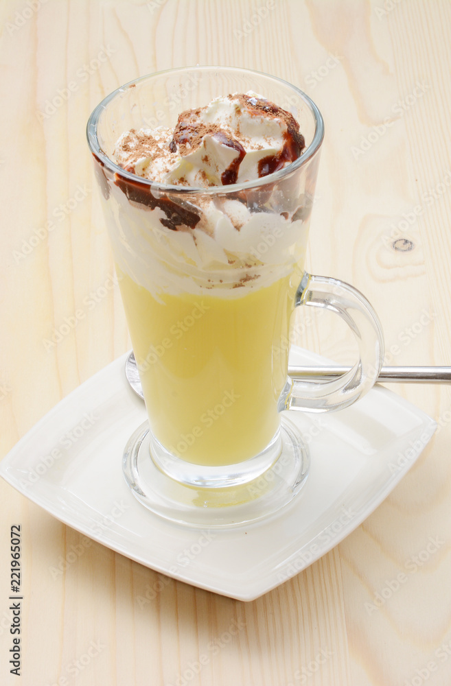 Italian cream hot drink - Bombardino. Europe. Italian cream hot drink - Bombardino. Europe.